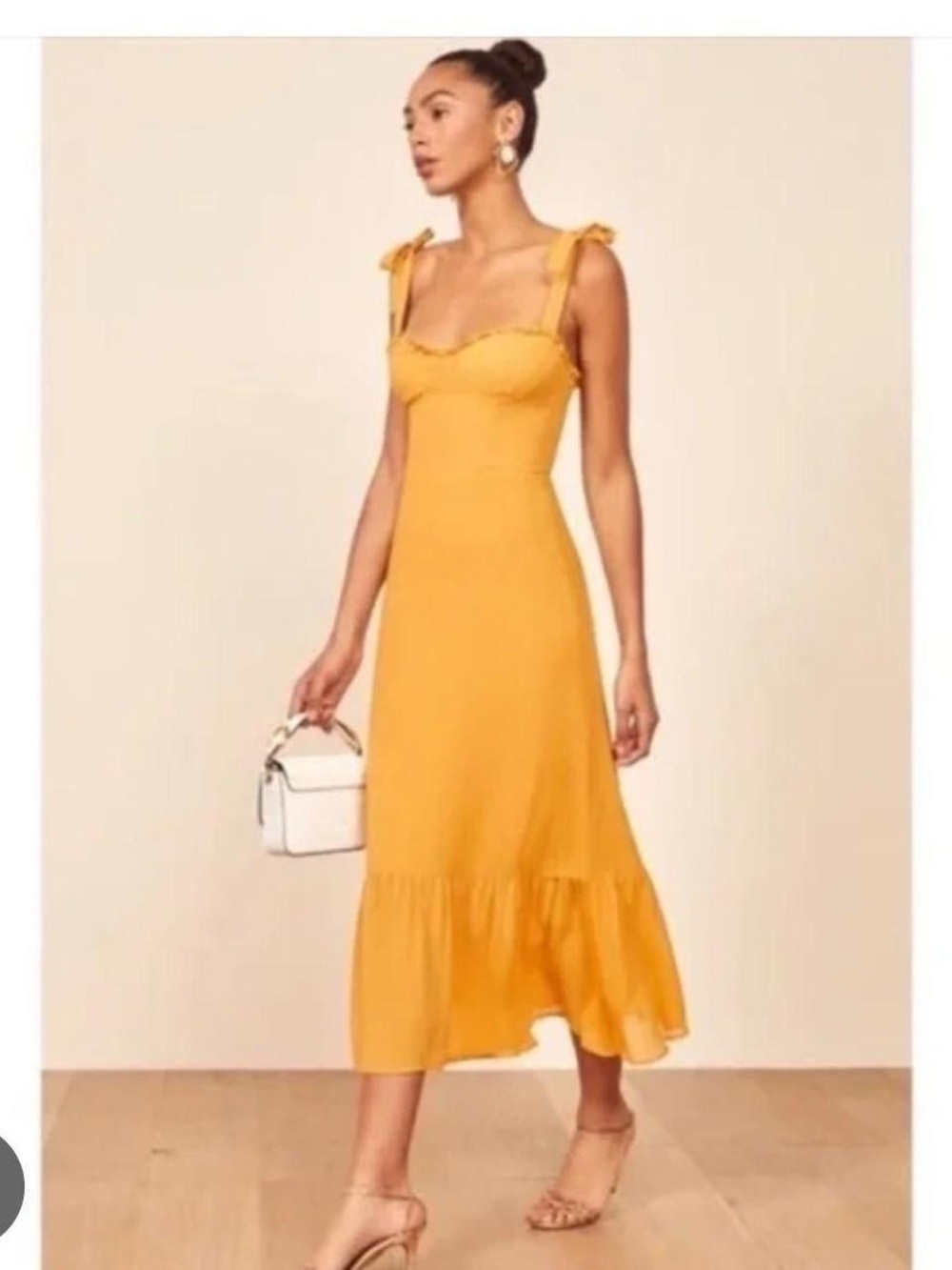 Reformation Nikita Midi Dress Ochre